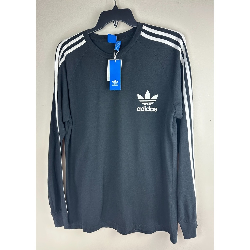 NEW Adidas Originals 3-Stripe Pique Long Sleeve T-Shirt Black BR2042 Men's XL - Picture 11 of 11